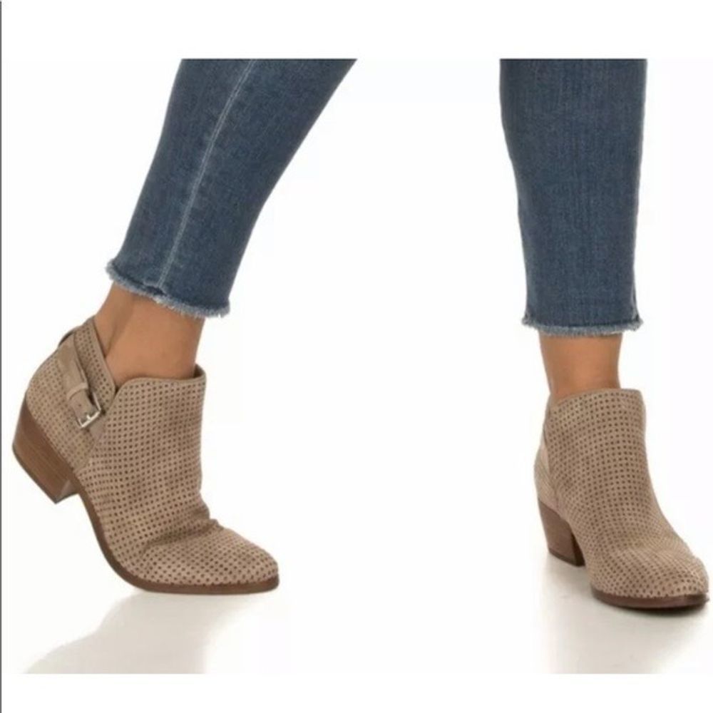 Sam Edelman Paula Suede Perforated Ankle Booties 7
